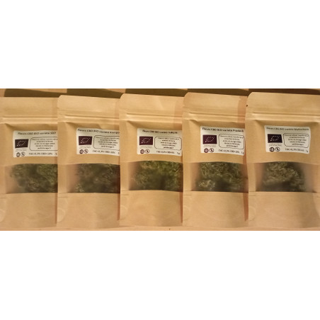 Pack Dégustation CBD Bio “Collection Buddha” – Fleurs Premium – Jardin du Bocage